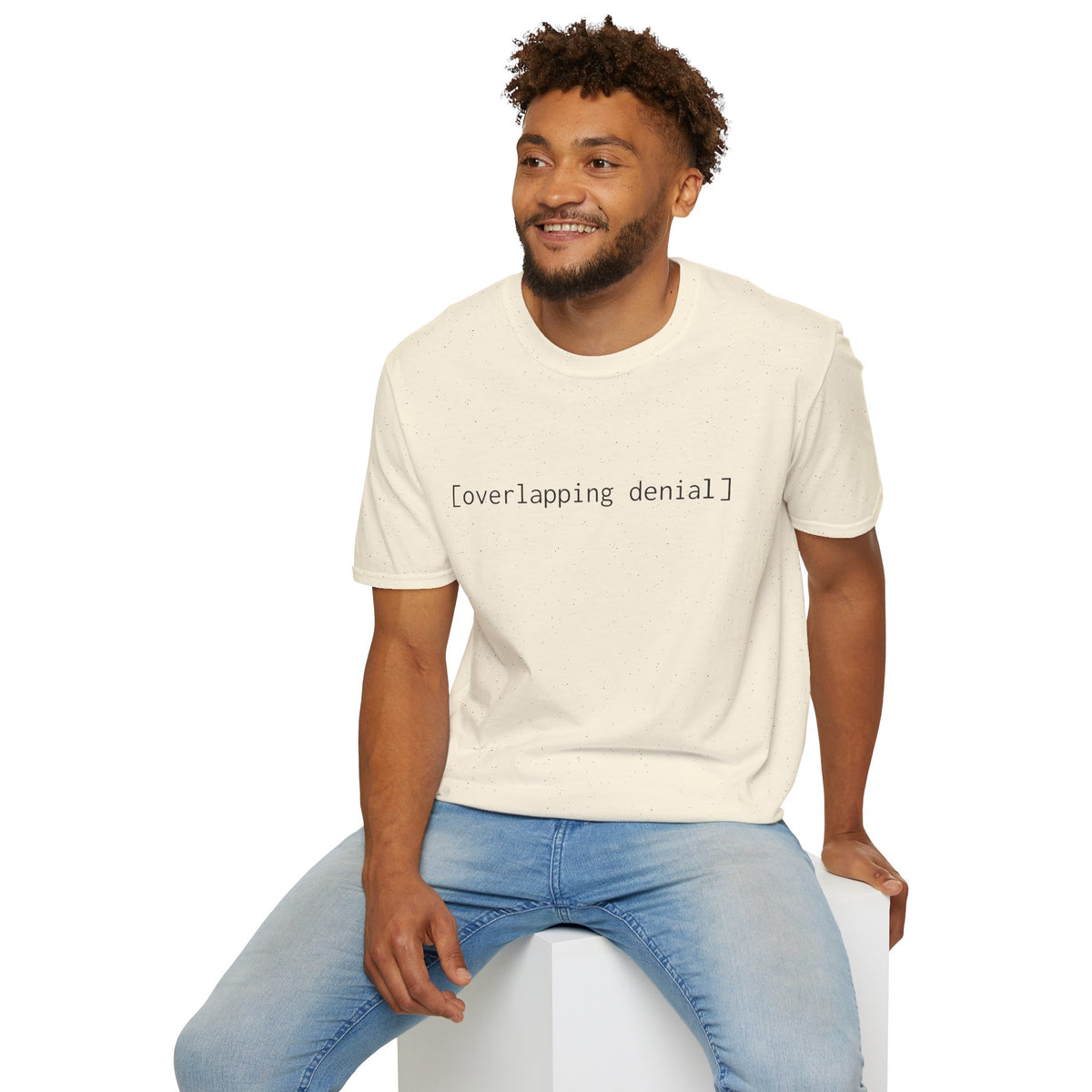 [overlapping denial] — Unisex Softstyle T-Shirt