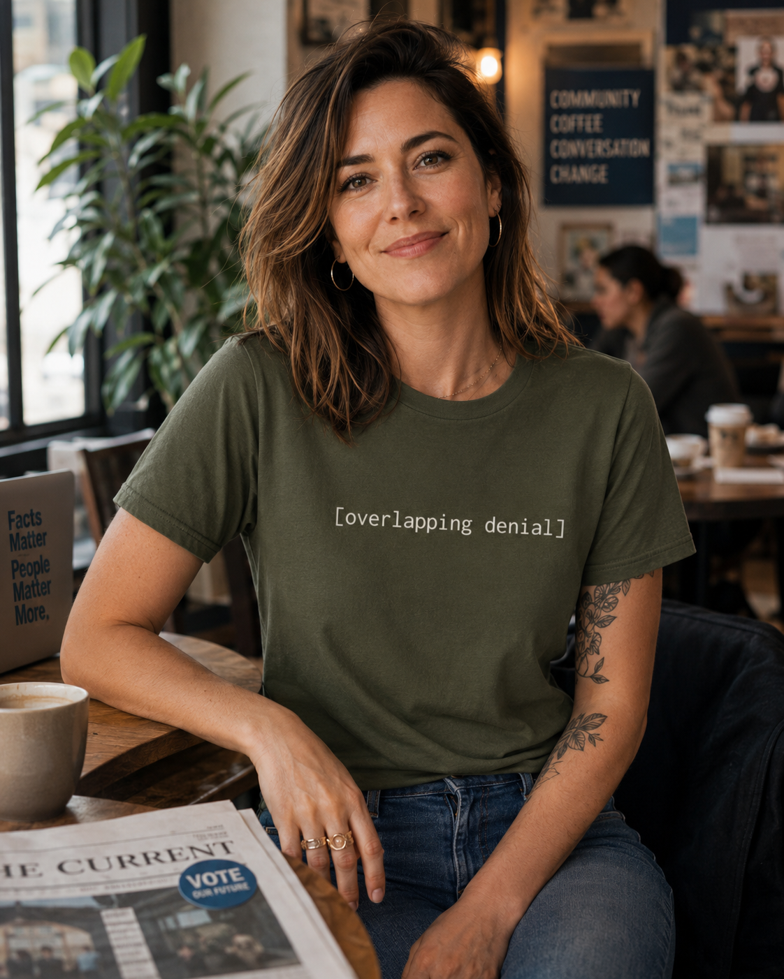 [overlapping denial] — Unisex Softstyle T-Shirt