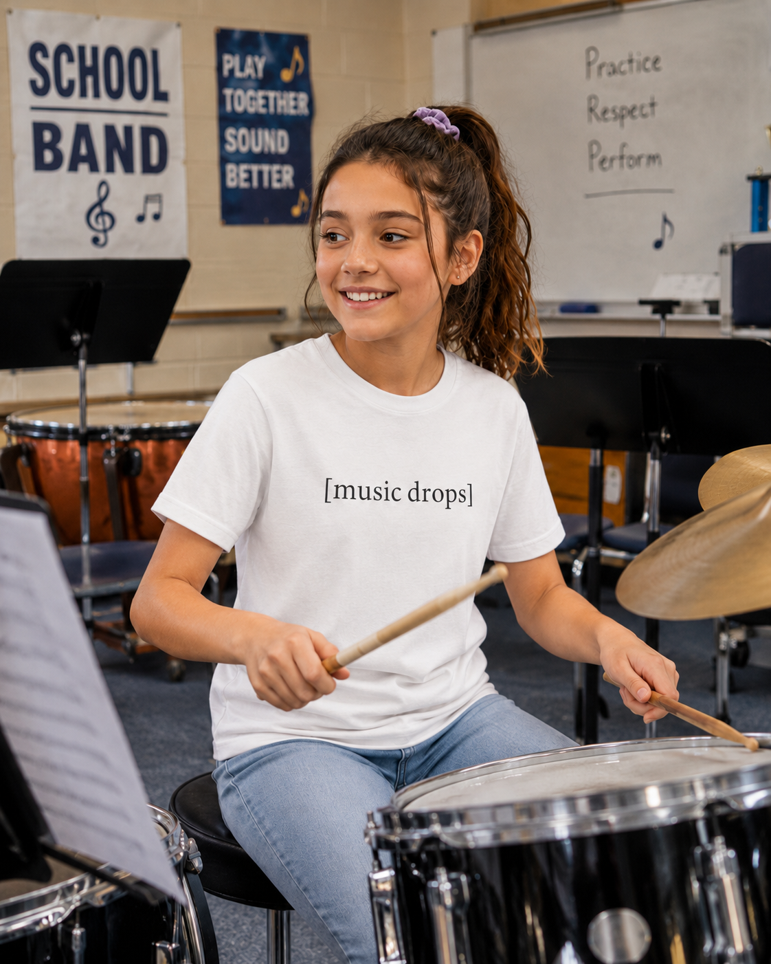 [music drops] — Unisex Jersey Tee