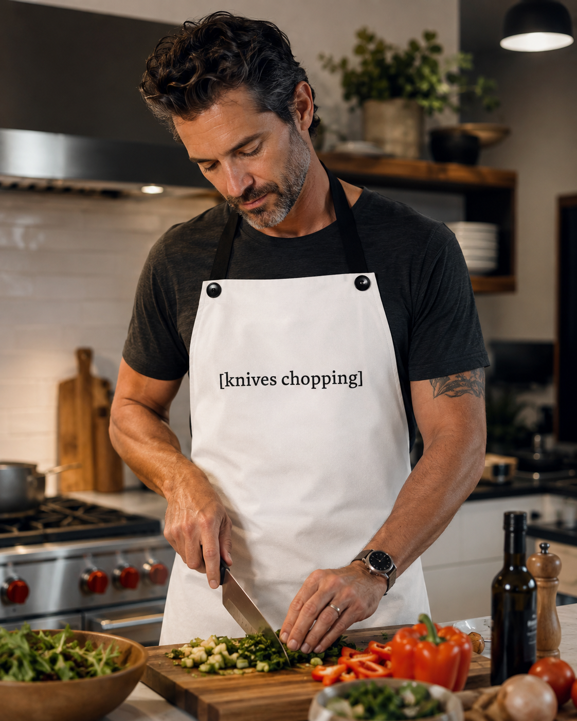 [knives chopping] — Unisex Kitchen Apron