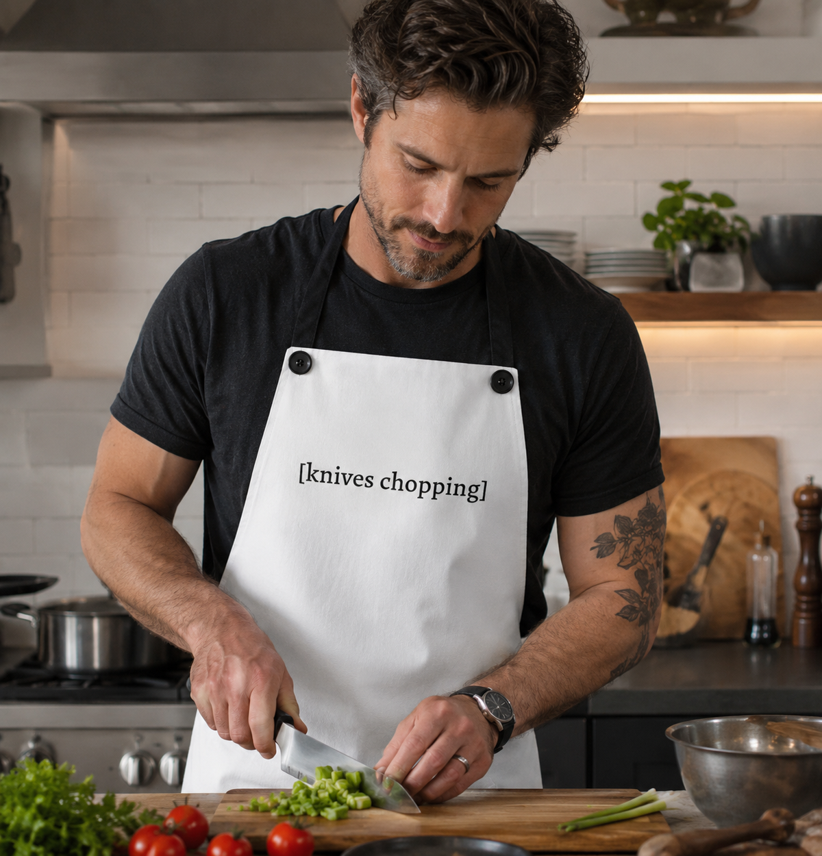 [knives chopping] — Unisex Kitchen Apron