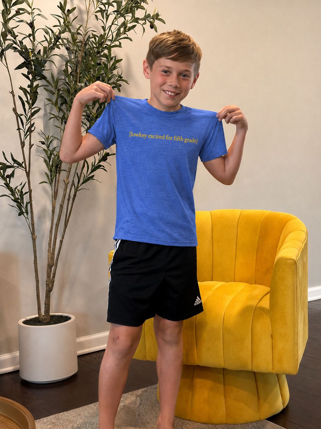 [lowkey excited for fifth grade] — Youth tee first day of 5th grade