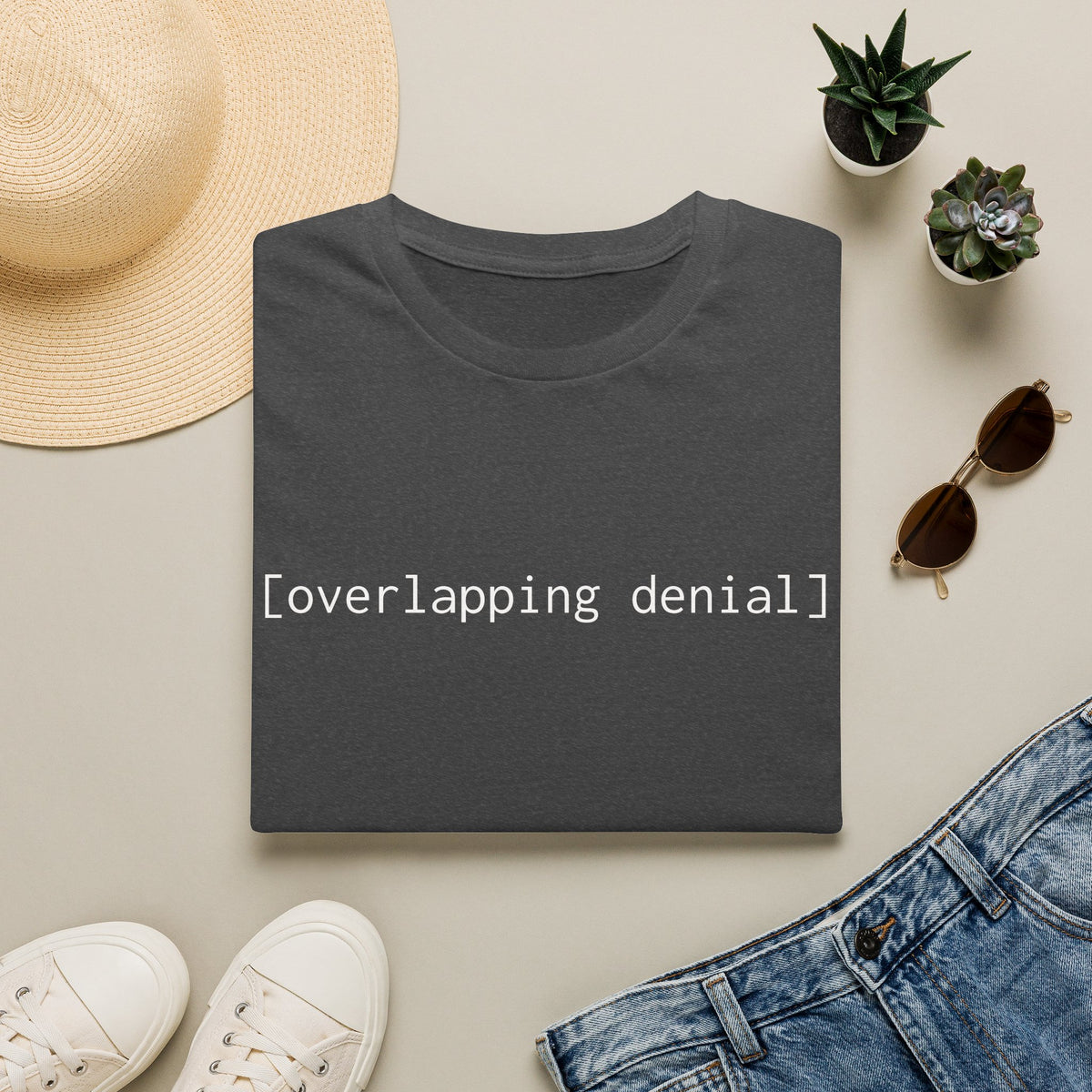[overlapping denial] — Unisex Softstyle T-Shirt