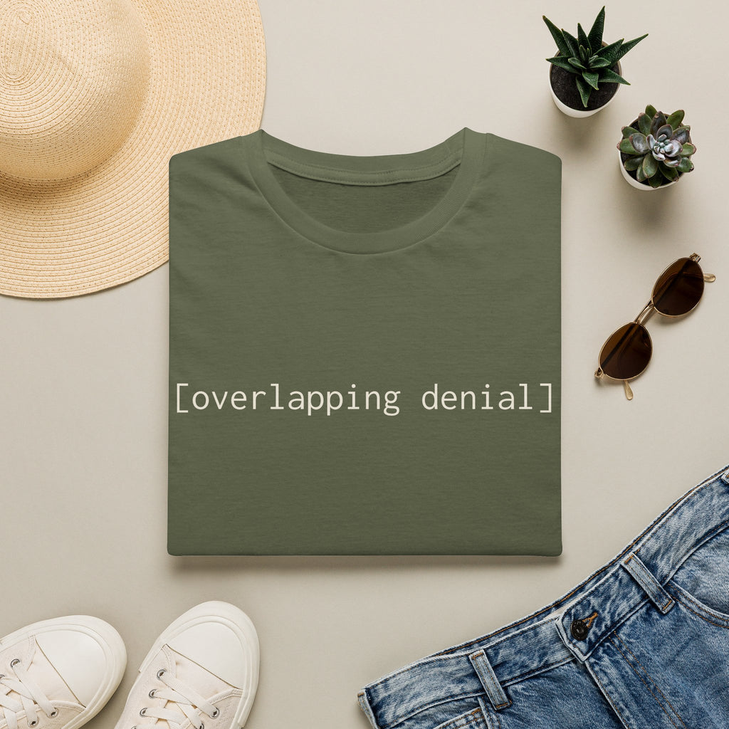 [overlapping denial] — Unisex Softstyle T-Shirt